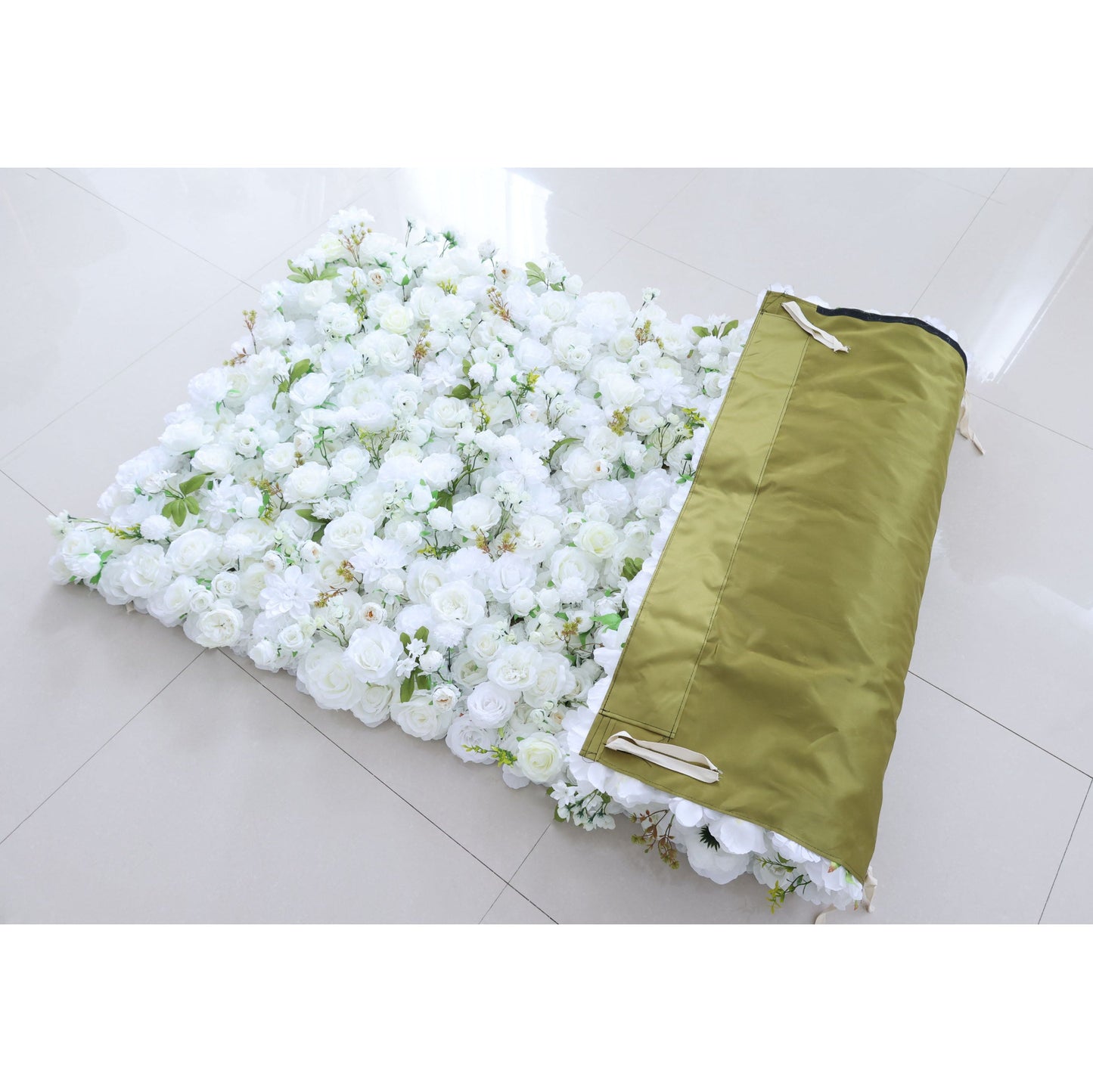 Roll Up Fabric Artificial Flower Wall Wedding Backdrop, Floral Party Decor, Event Photography-VF-342