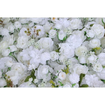 Roll Up Fabric Artificial Flower Wall Wedding Backdrop, Floral Party Decor, Event Photography-VF-342