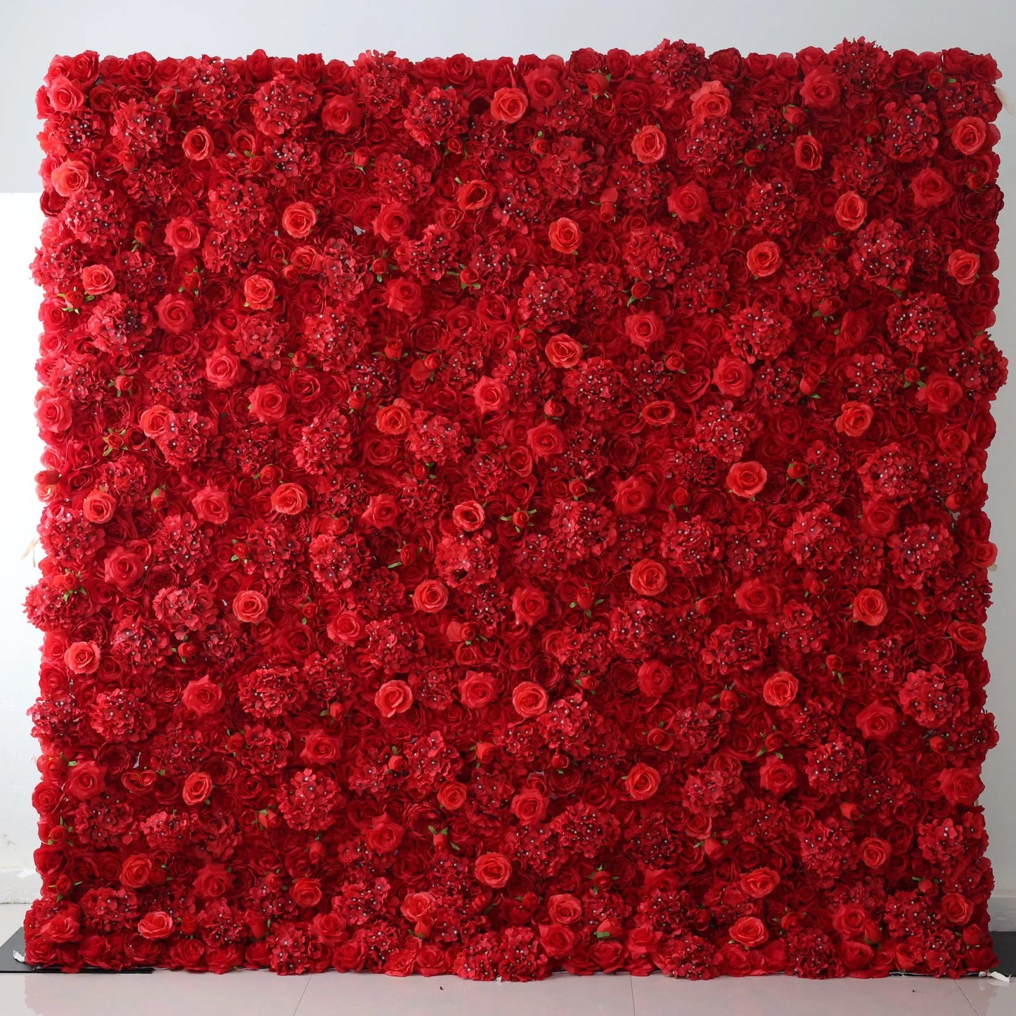 Flowers Artificial Rose Wall Backdrop: Crimson Cascade - The Passionate Pulse Collection-VF-261