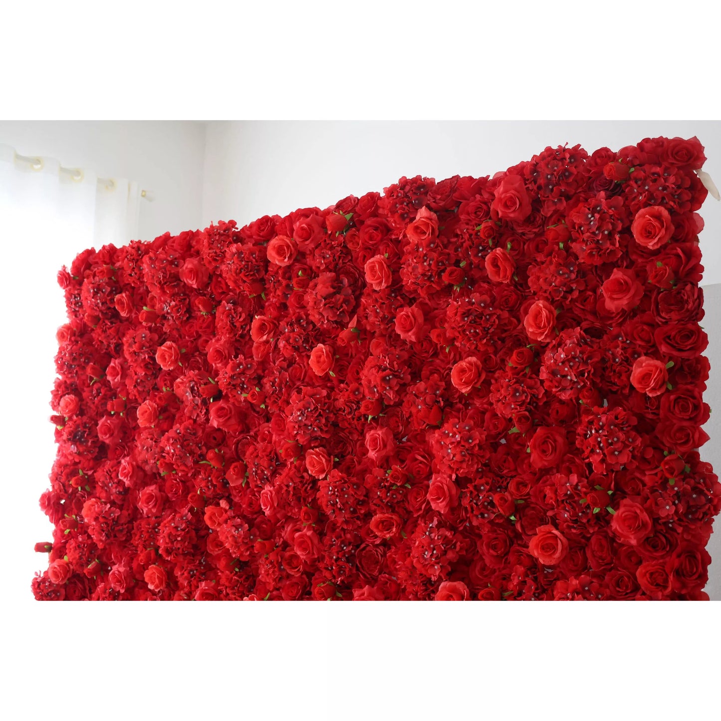 Flowers Artificial Rose Wall Backdrop: Crimson Cascade - The Passionate Pulse Collection-VF-261