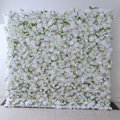 Roll Up Fabric Artificial Flower Wall Wedding Backdrop, Floral Party Decor, Event Photography-VF-342