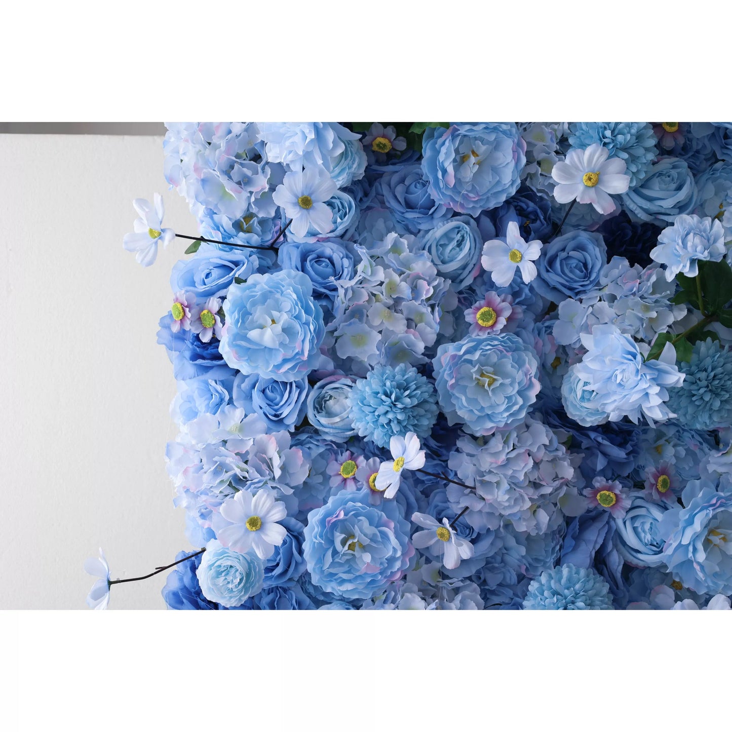 Introduces: Azure Blooms Gala – An Enchanting Medley of Sky Blue & Pearly White Fabric Flowers – Prime Floral Display for Summer Fetes, Celebrations & Modern Home Accents-VF-219-4