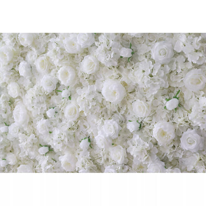 Roll Up Fabric Artificial Lemon Green and White Rose Flower Wall Wedding Backdrop, Floral Party Decor, Event Photography-VF-056