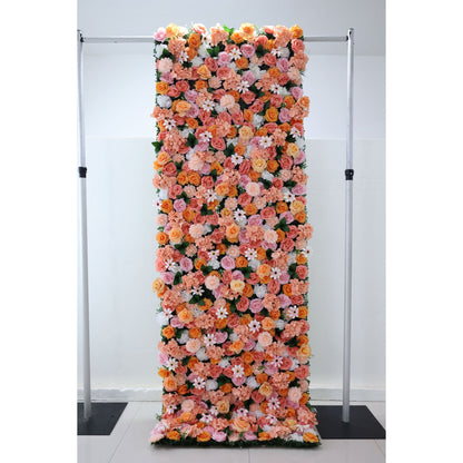 Roll Up Fabric Artificial Flower Wall Wedding Backdrop, Floral Party Decor, Event Photography-VF-343