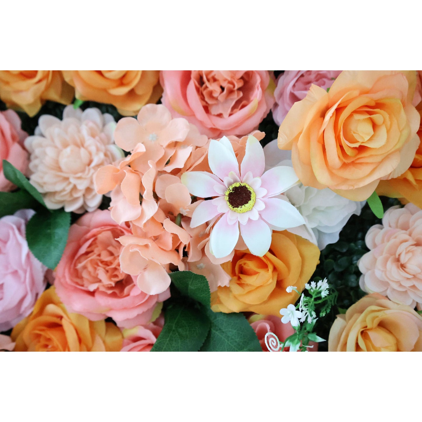 Roll Up Fabric Artificial Flower Wall Wedding Backdrop, Floral Party Decor, Event Photography-VF-343