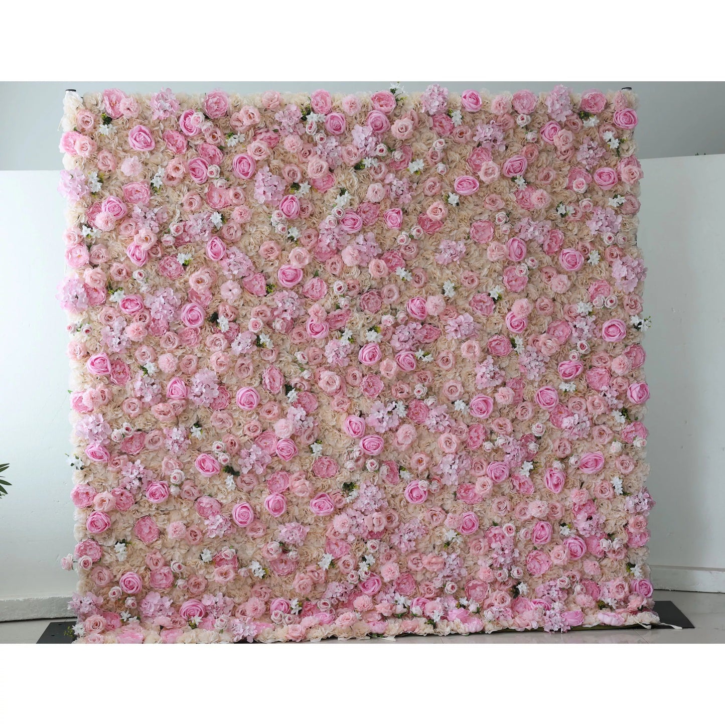 Flowers Artificial Floral Wall Backdrop: Blossom Bliss Artificial Floral Wall Backdrop: Enchanted Pink Rose Edition-VF-267