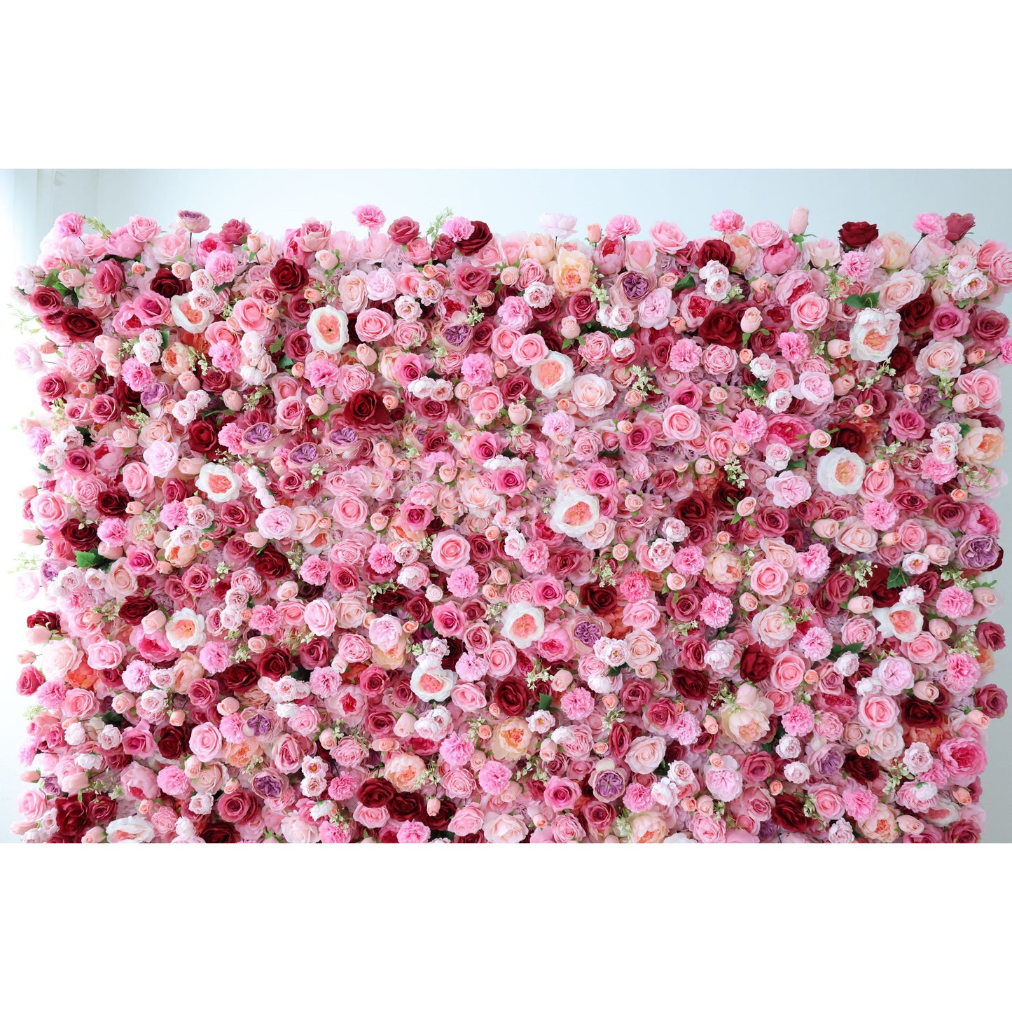 Roll Up Fabric Artificial Flower Wall Wedding Backdrop, Floral Party Decor, Event Photography-VF-344