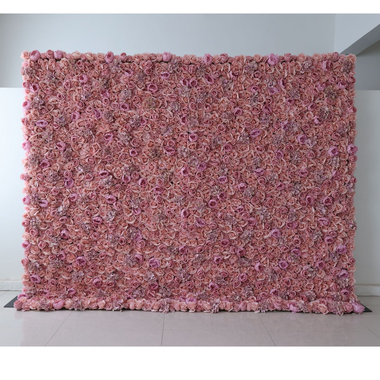 Roll Up Fabric Artificial Flower Wall Wedding Backdrop, Floral Party Decor, Event Photography-VF-345