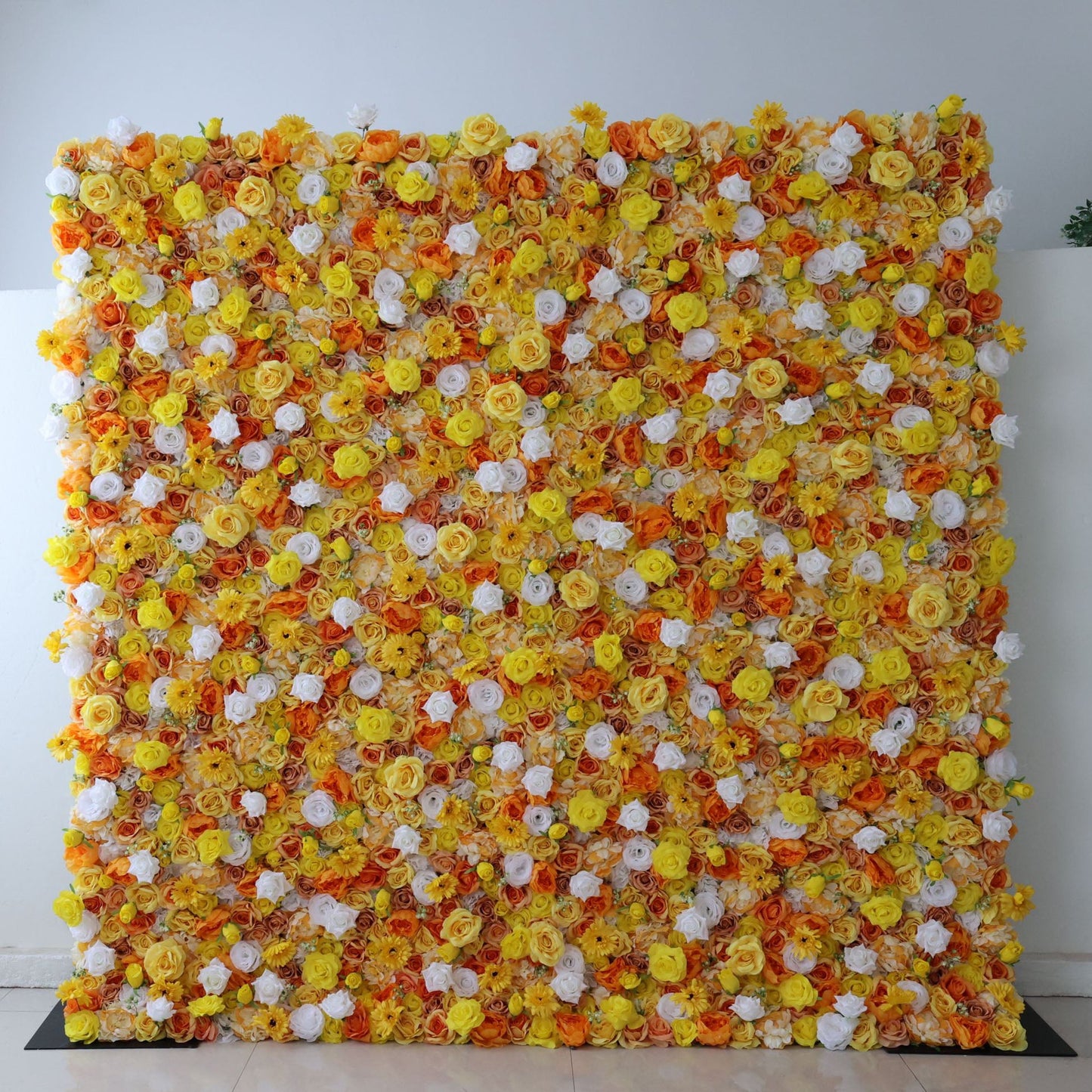 Roll Up Fabric Artificial Flower Wall Wedding Backdrop, Floral Party Decor, Event Photography-VF-346