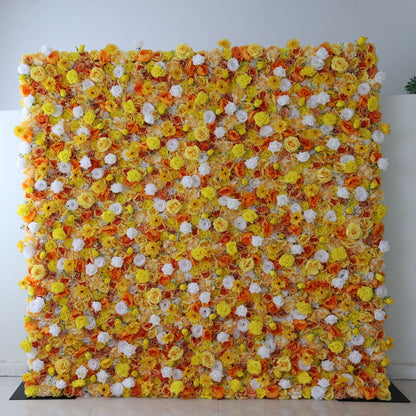 Roll Up Fabric Artificial Flower Wall Wedding Backdrop, Floral Party Decor, Event Photography-VF-346