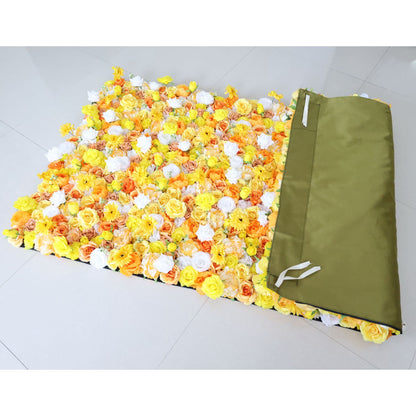 Roll Up Fabric Artificial Flower Wall Wedding Backdrop, Floral Party Decor, Event Photography-VF-346