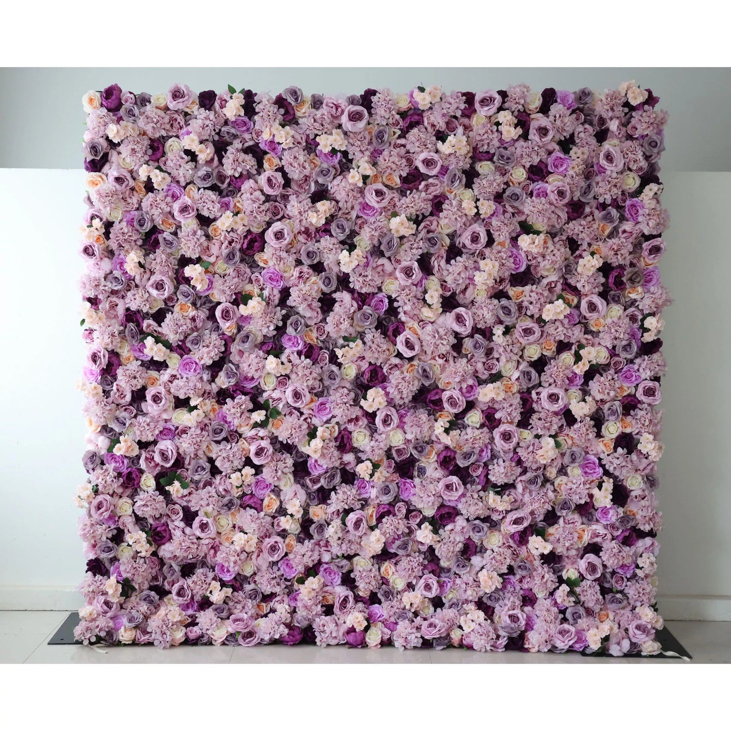 Flowers Artificial Floral Wall Backdrop: Lavender Luxe: A Symphony of Serene and Soft Hues-Royal Romance: -VF-292