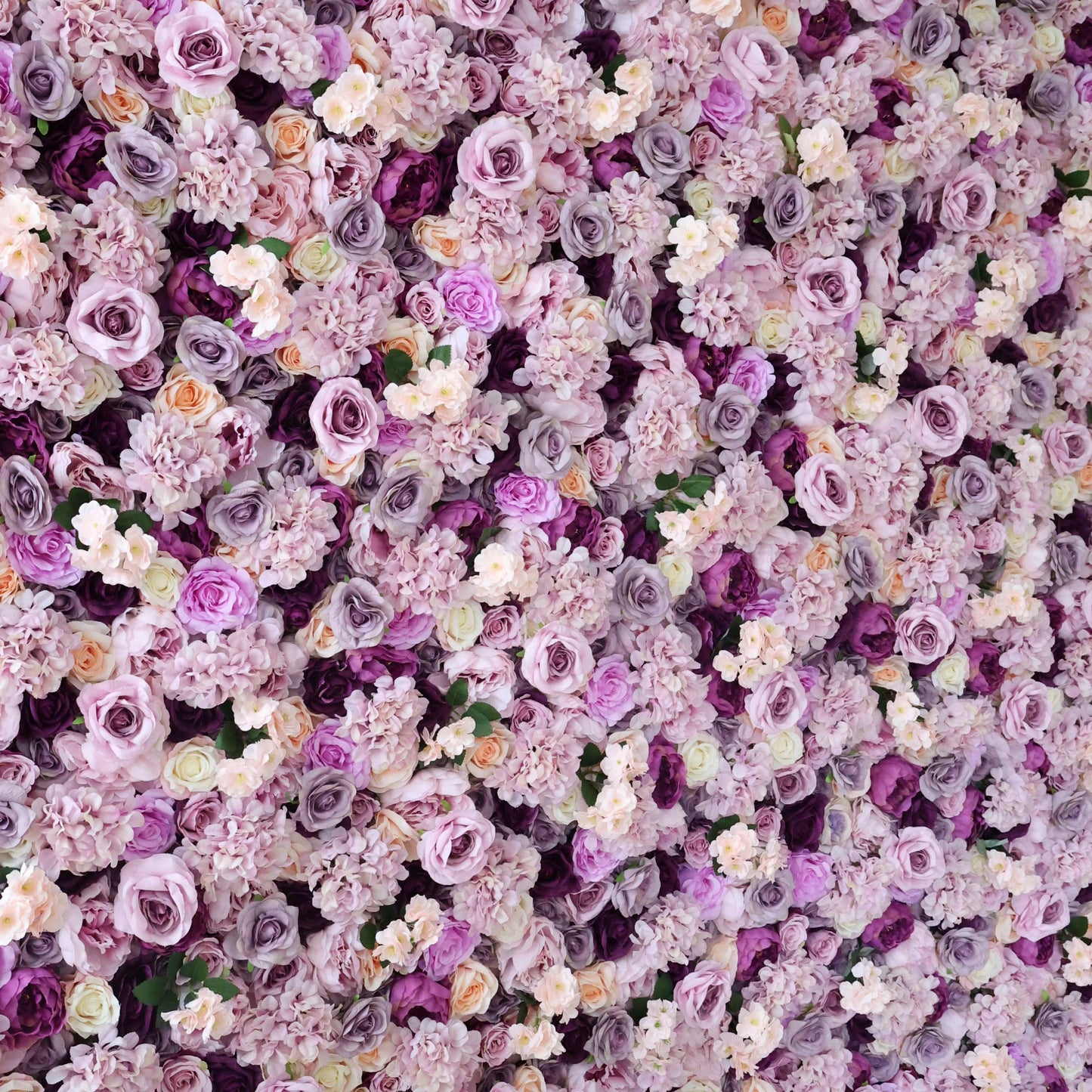 Flowers Artificial Floral Wall Backdrop: Lavender Luxe: A Symphony of Serene and Soft Hues-Royal Romance: -VF-292