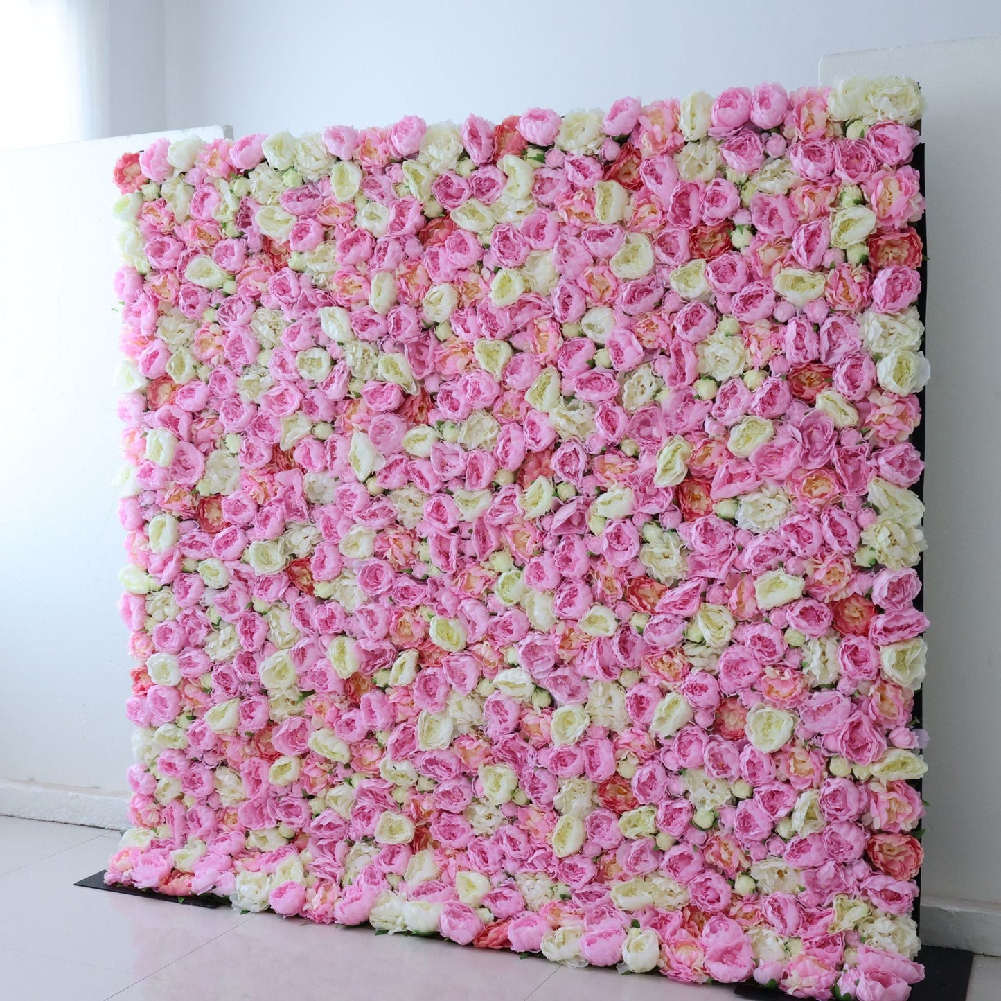 Roll Up Fabric Artificial Flower Wall Wedding Backdrop, Floral Party Decor, Event Photography-VF-347