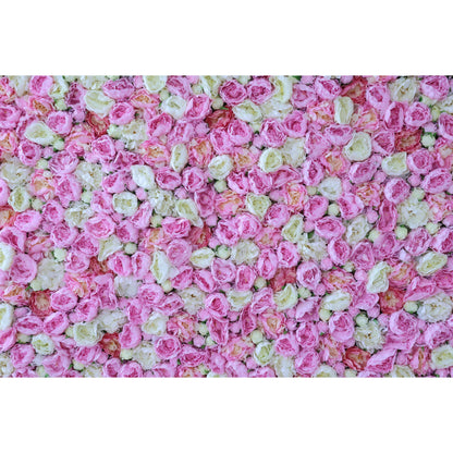 Roll Up Fabric Artificial Flower Wall Wedding Backdrop, Floral Party Decor, Event Photography-VF-347