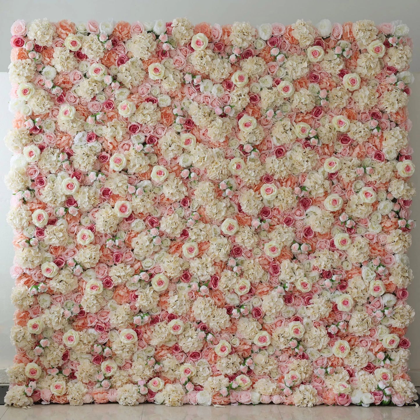 Roll Up Fabric Artificial Sage Indian Red Core and Rose Taupe, Light Brown Floral Wall Wedding Backdrop, Floral Party Decor, Event Photography-VF-075