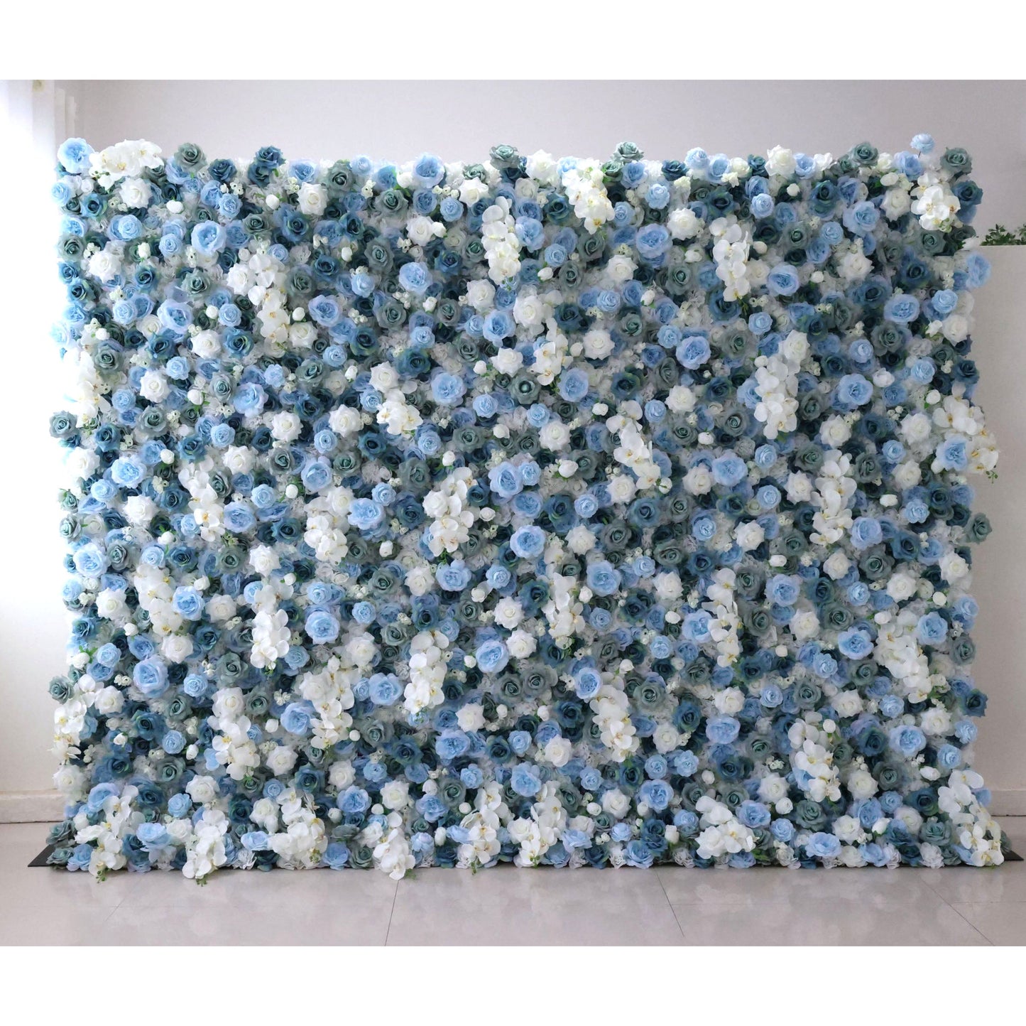 Roll Up Fabric Artificial Flower Wall Wedding Backdrop, Floral Party Decor, Event Photography-VF-348