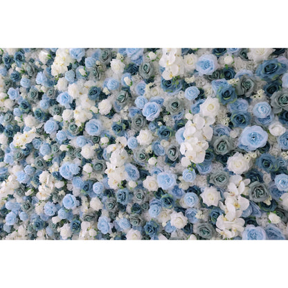 Roll Up Fabric Artificial Flower Wall Wedding Backdrop, Floral Party Decor, Event Photography-VF-348