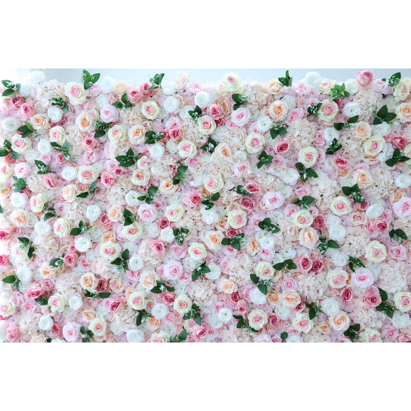 Roll Up Fabric Artificial Flower Wall Wedding Backdrop, Floral Party Decor, Event Photography-VF-349