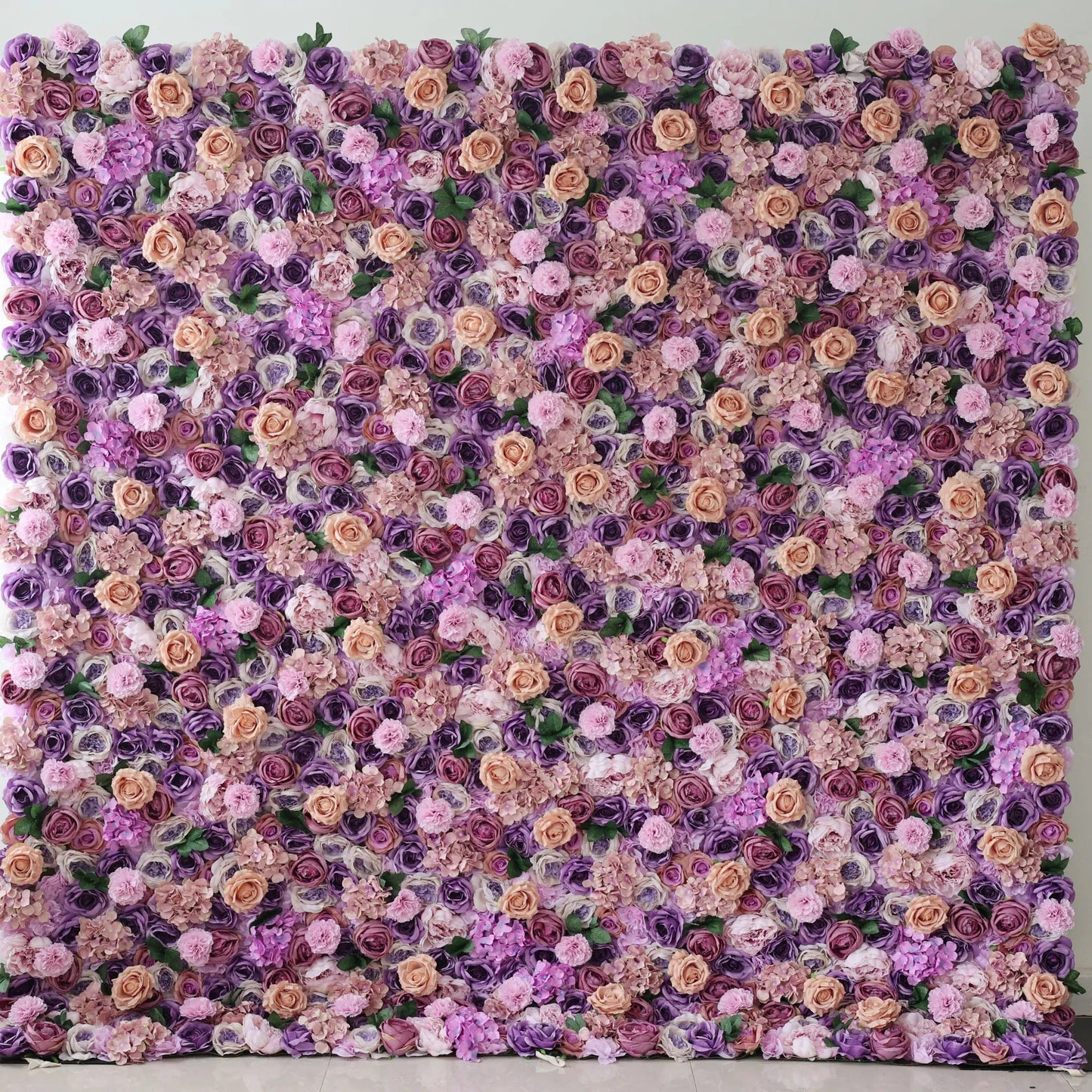 Flowers Artificial Floral Wall Backdrop: Lavish Lavender Lushness - The Radiance of Rosy Romance-VF-250