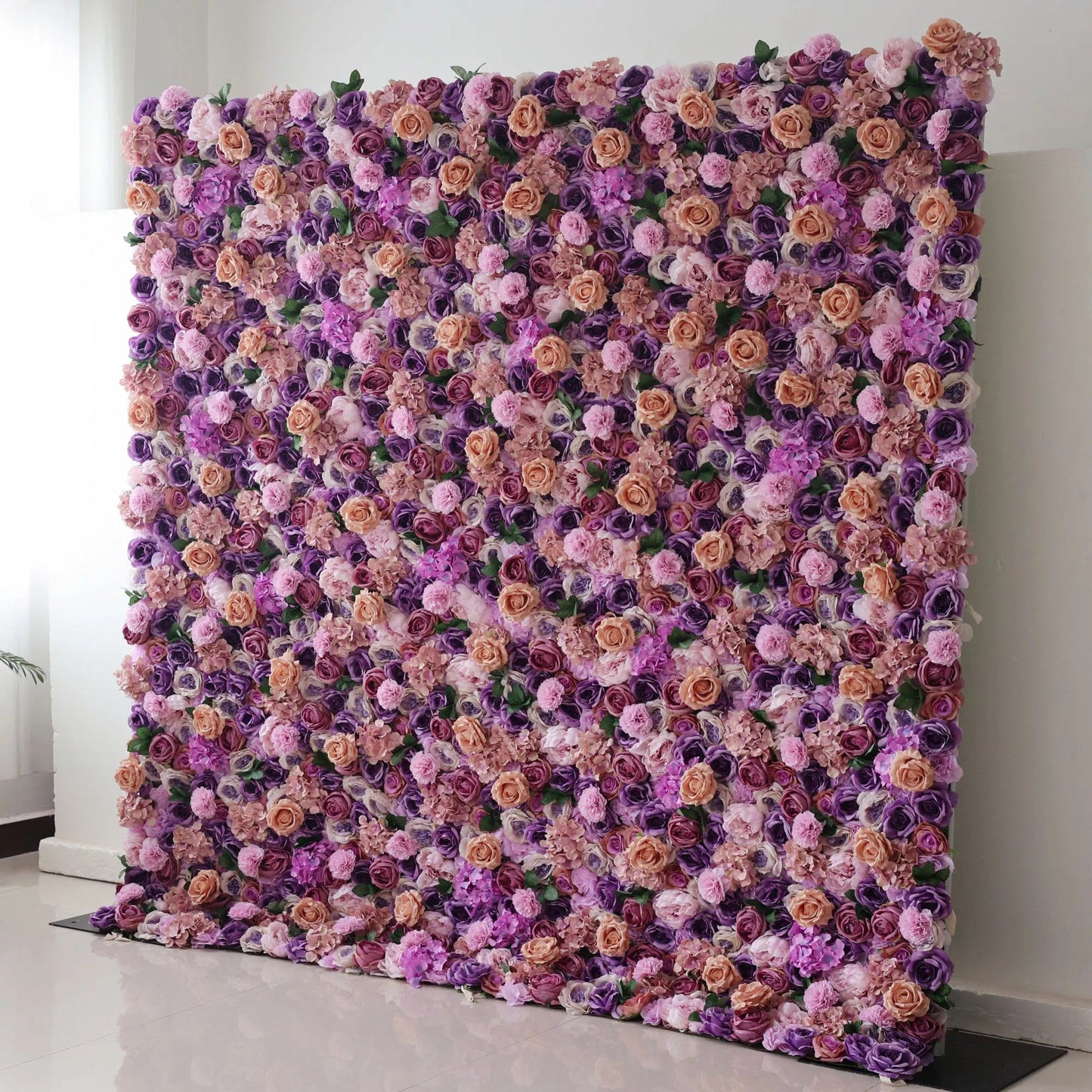 Flowers Artificial Floral Wall Backdrop: Lavish Lavender Lushness - The Radiance of Rosy Romance-VF-250