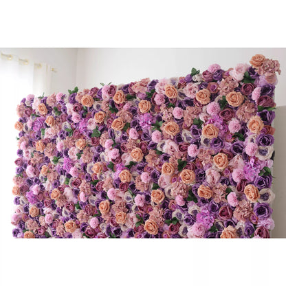 Flowers Artificial Floral Wall Backdrop: Lavish Lavender Lushness - The Radiance of Rosy Romance-VF-250