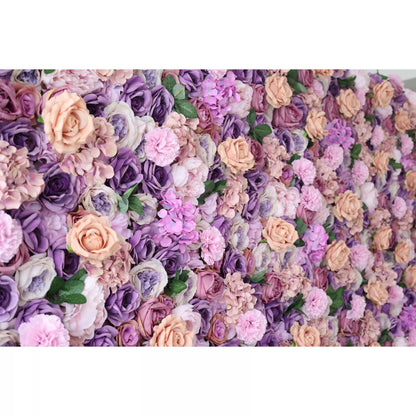 Flowers Artificial Floral Wall Backdrop: Lavish Lavender Lushness - The Radiance of Rosy Romance-VF-250