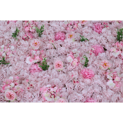 Roll Up Fabric Artificial Flower Wall Wedding Backdrop, Floral Party Decor, Event Photography-VF-350