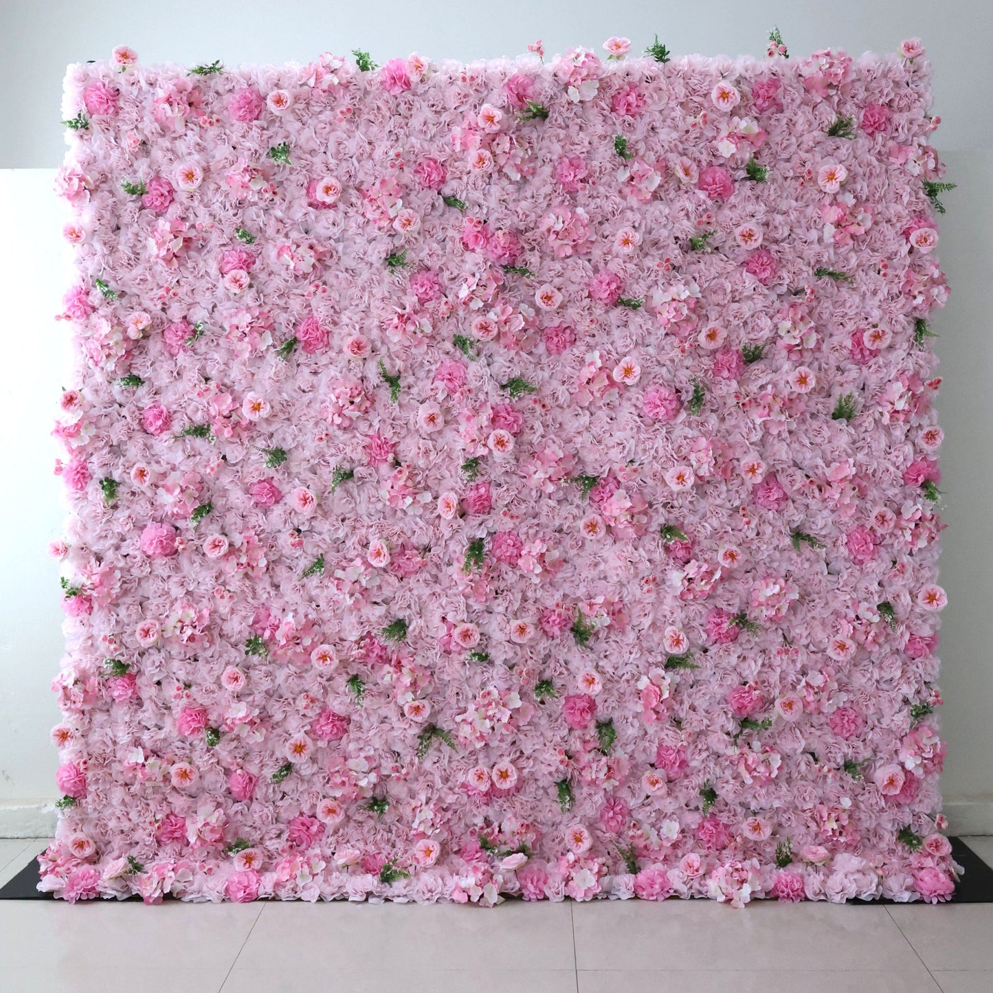 Roll Up Fabric Artificial Flower Wall Wedding Backdrop, Floral Party Decor, Event Photography-VF-350