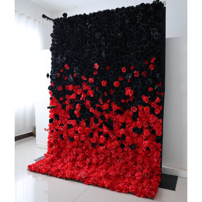 Roll Up Fabric Artificial Flower Wall Wedding Backdrop, Floral Party Decor, Event Photography-VF-352