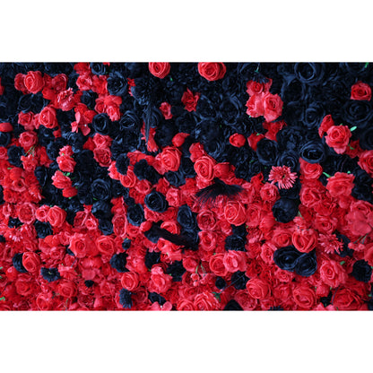 Roll Up Fabric Artificial Flower Wall Wedding Backdrop, Floral Party Decor, Event Photography-VF-352