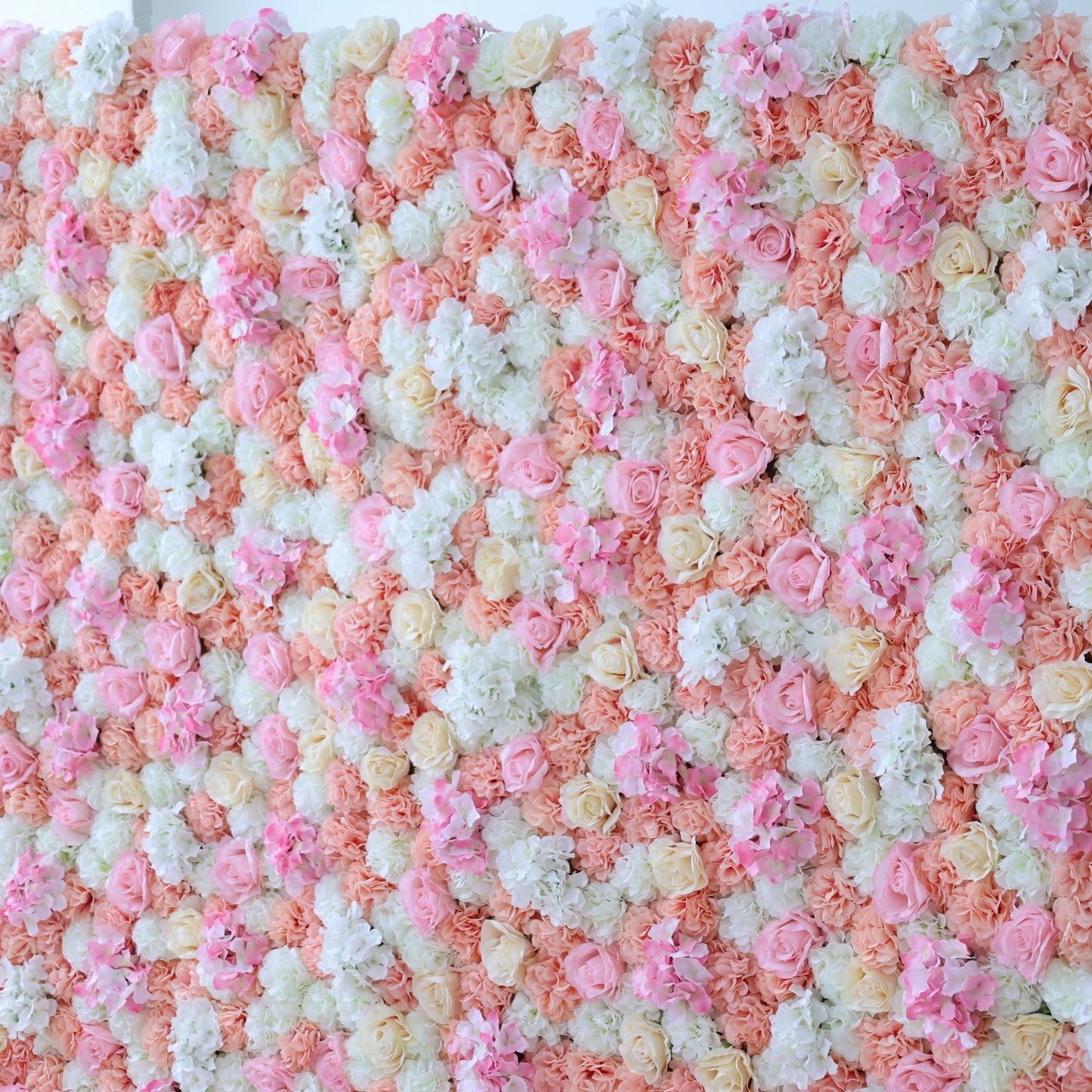 Roll Up Fabric Artificial Flower Wall Wedding Backdrop, Floral Party Decor, Event Photography-VF-356