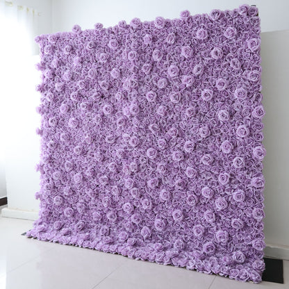 Roll Up Fabric Artificial Flower Wall Wedding Backdrop, Floral Party Decor, Event Photography-VF-354