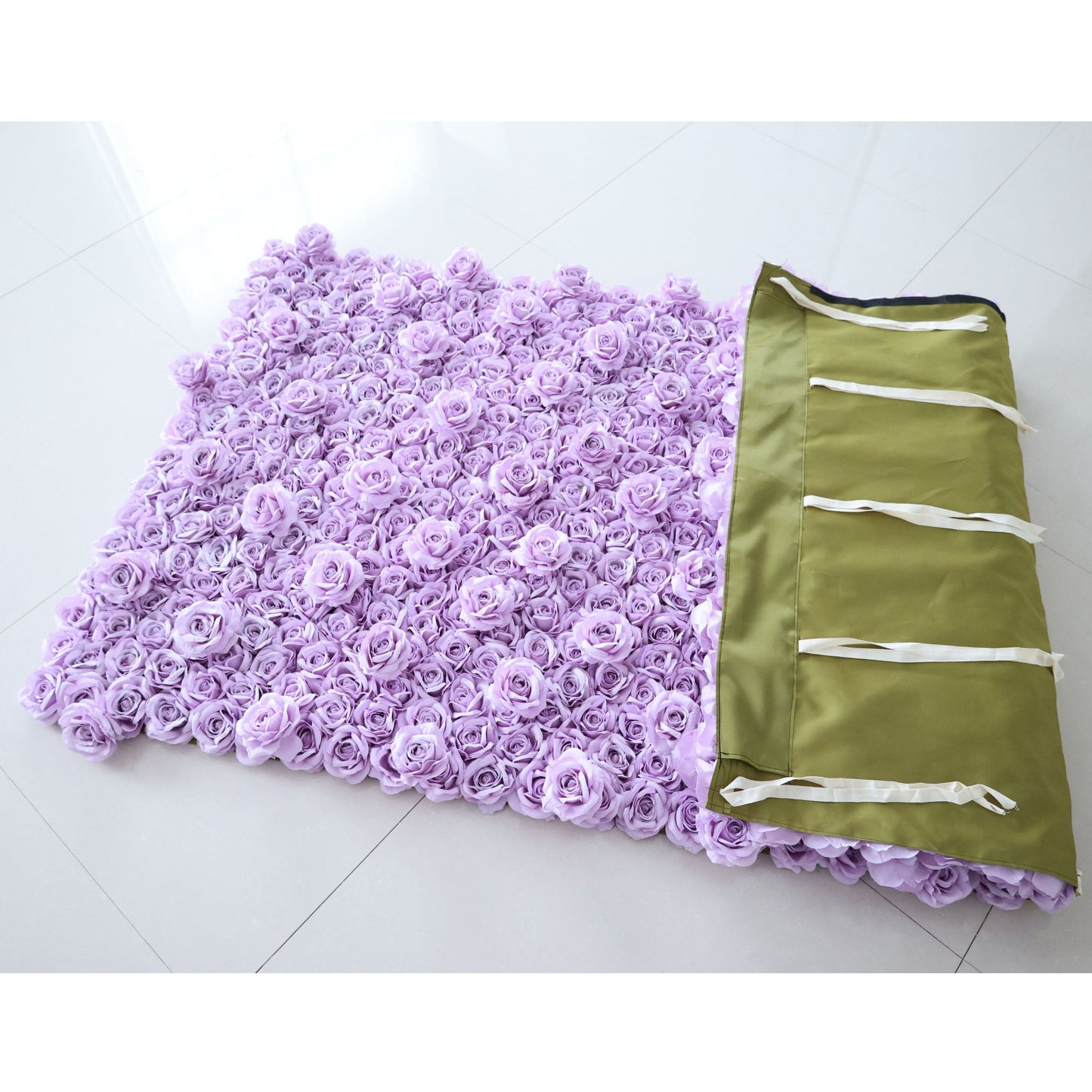 Roll Up Fabric Artificial Flower Wall Wedding Backdrop, Floral Party Decor, Event Photography-VF-354