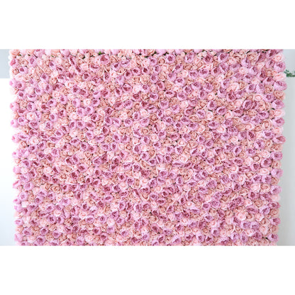 Roll Up Fabric Artificial Flower Wall Wedding Backdrop, Floral Party Decor, Event Photography-VF-355