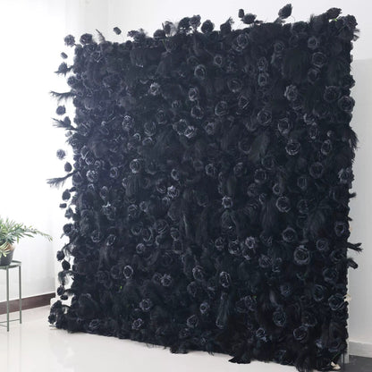 Flowers Artificial Floral Wall Backdrop: Nocturne Noir - The Midnight Enigma Collection-VF-264