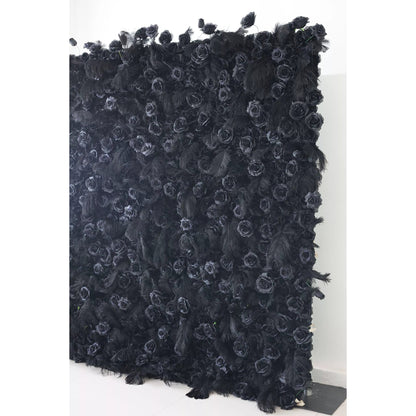 Flowers Artificial Floral Wall Backdrop: Nocturne Noir - The Midnight Enigma Collection-VF-264