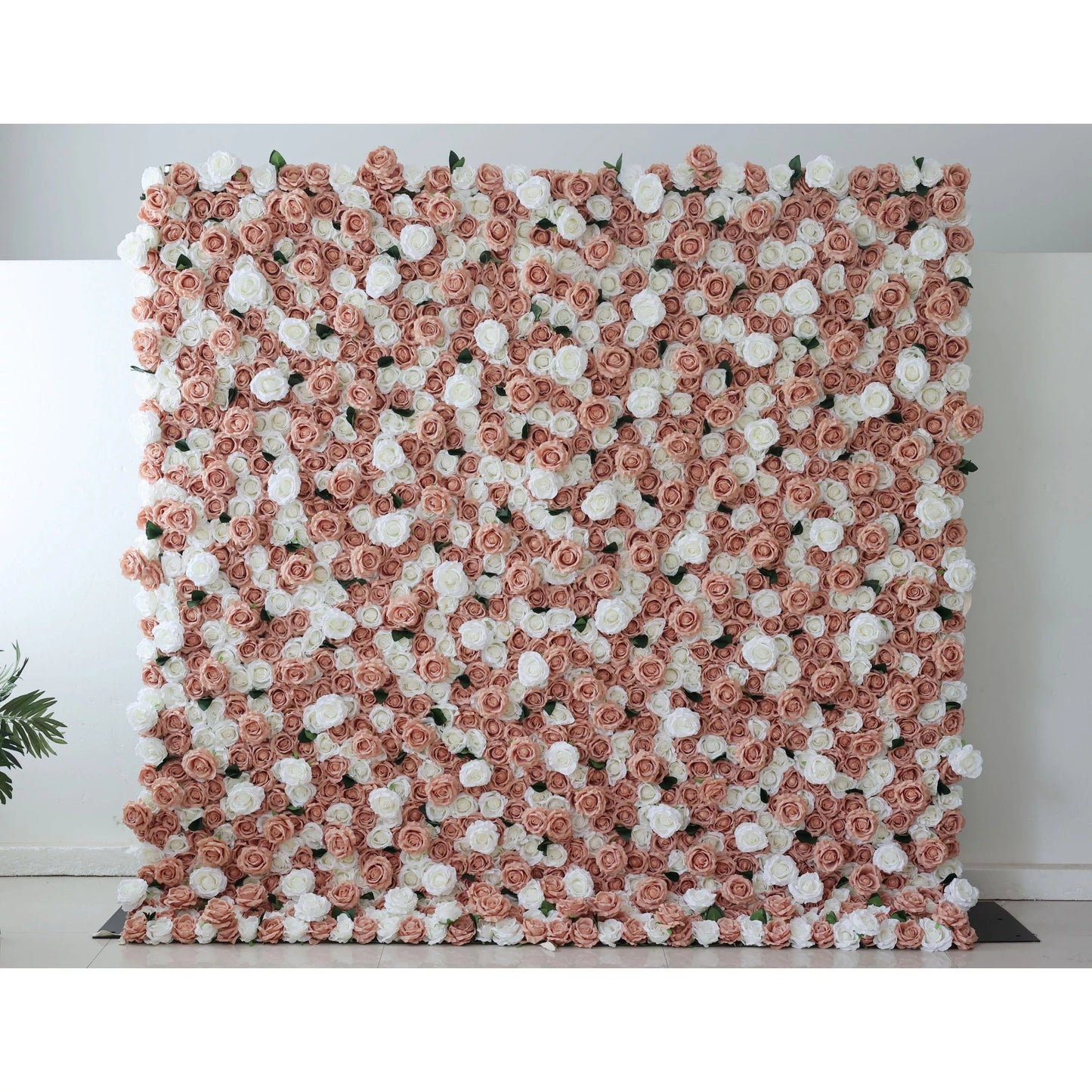 Flowers Artificial Floral Wall Backdrop: Vintage Roses - Peach & Ivory Harmony Edition-VF-269