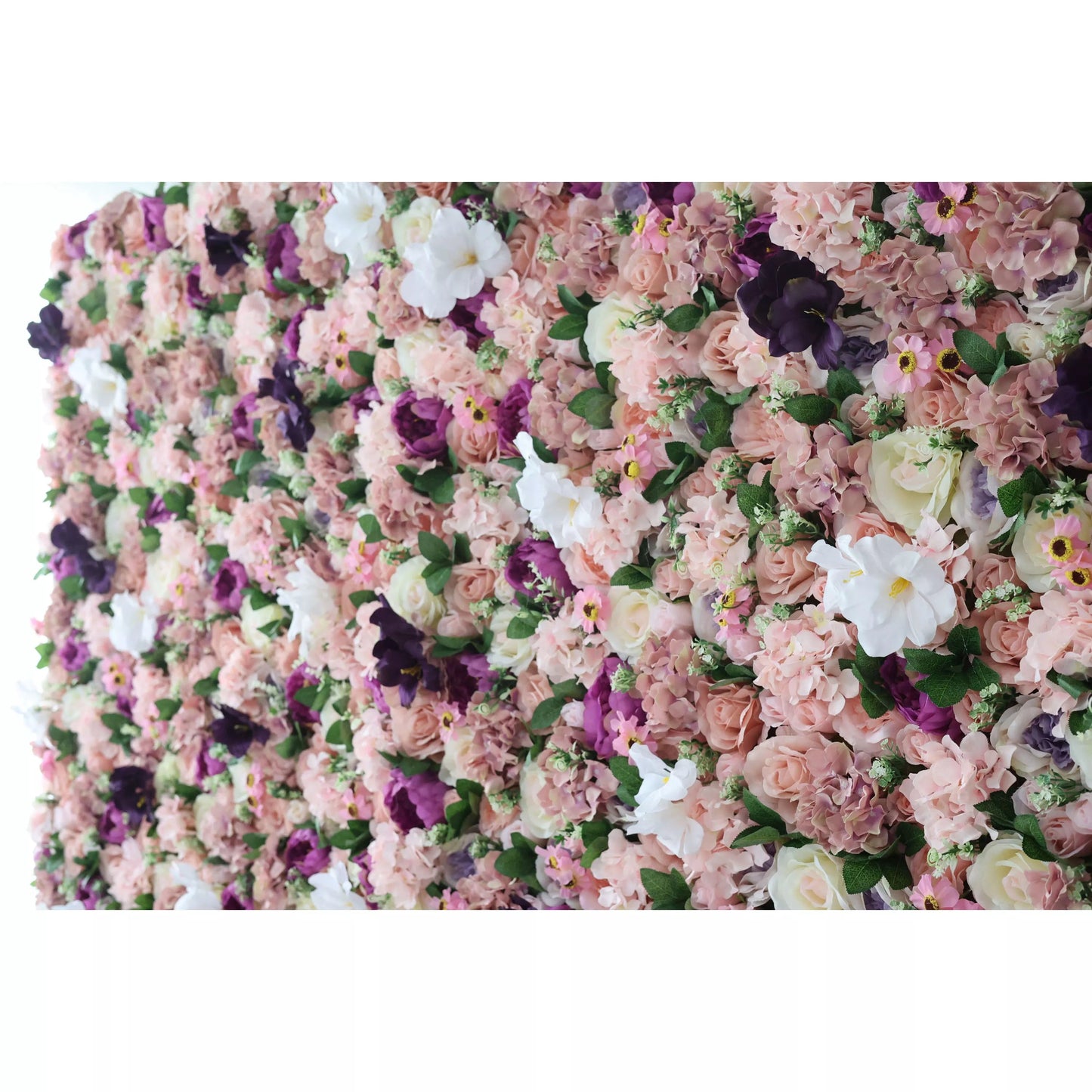 Roll Up Fabric Artificial Mix Rose Red and Dark Purple Flower Wall Wedding Backdrop, Floral Party Decor, Event Photography-VF-046