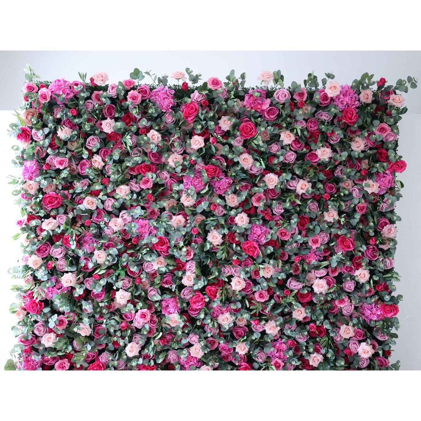 Roll Up Fabric Artificial Flower Wall Wedding Backdrop, Floral Party Decor, Event Photography-VF-362