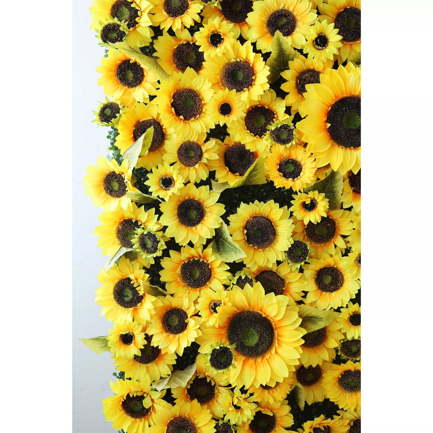 Flowers Artificial Floral Wall Backdrop: Sunbliss Blooms Artificial Floral Wall Backdrop-Radiant Yellow Sunflower Fields Edition-VF-265-2