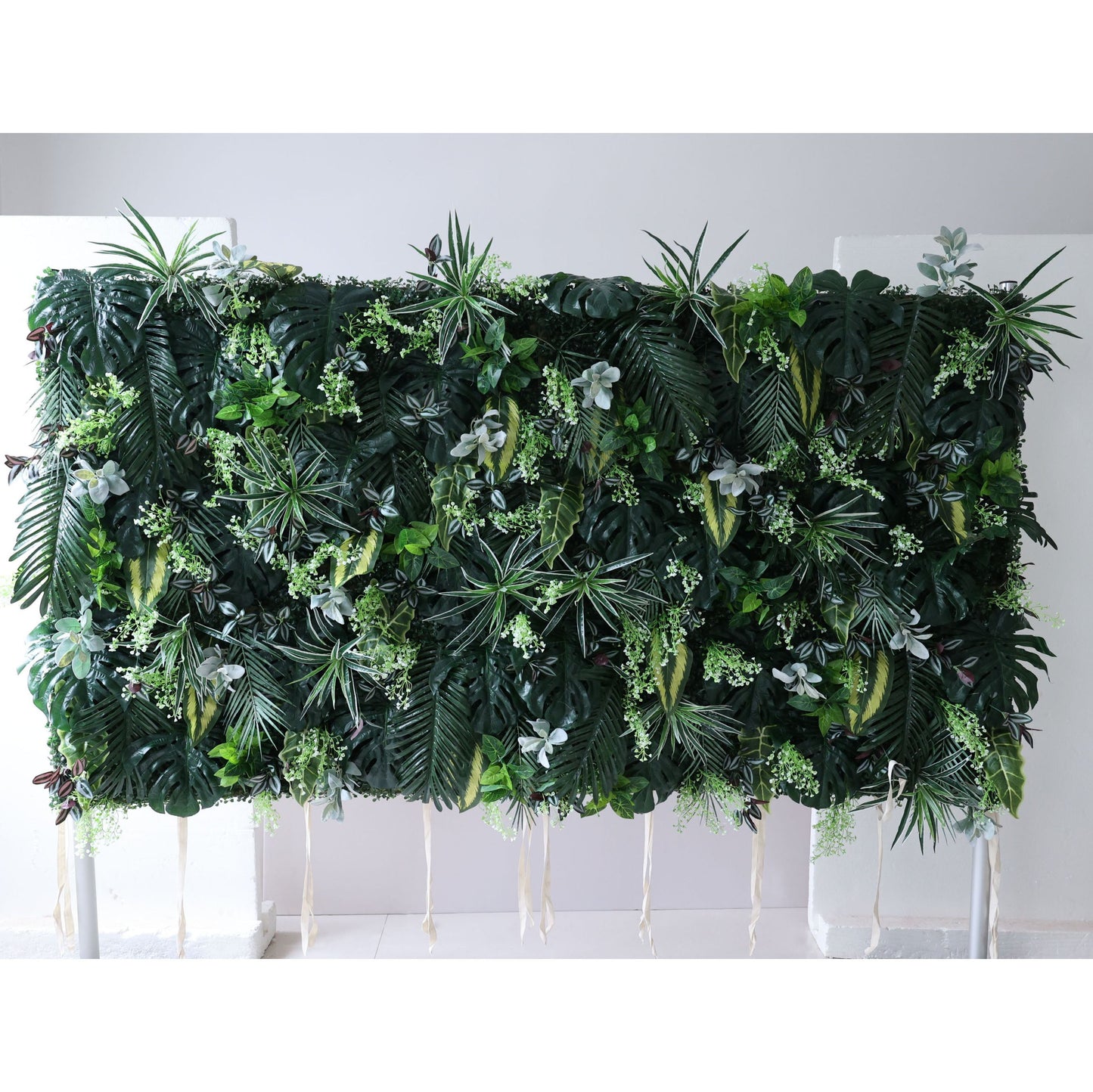 Roll Up Fabric Artificial Green Leaves Flower Wall Wedding Backdrop, Floral Party Decor, Event Photography-VF-363