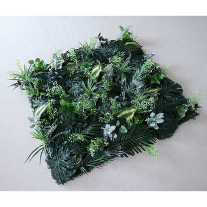 Roll Up Fabric Artificial Green Leaves Flower Wall Wedding Backdrop, Floral Party Decor, Event Photography-VF-363