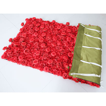 Roll Up Fabric Artificial Flower Wall Wedding Backdrop, Floral Party Decor, Event Photography-VF-361-2