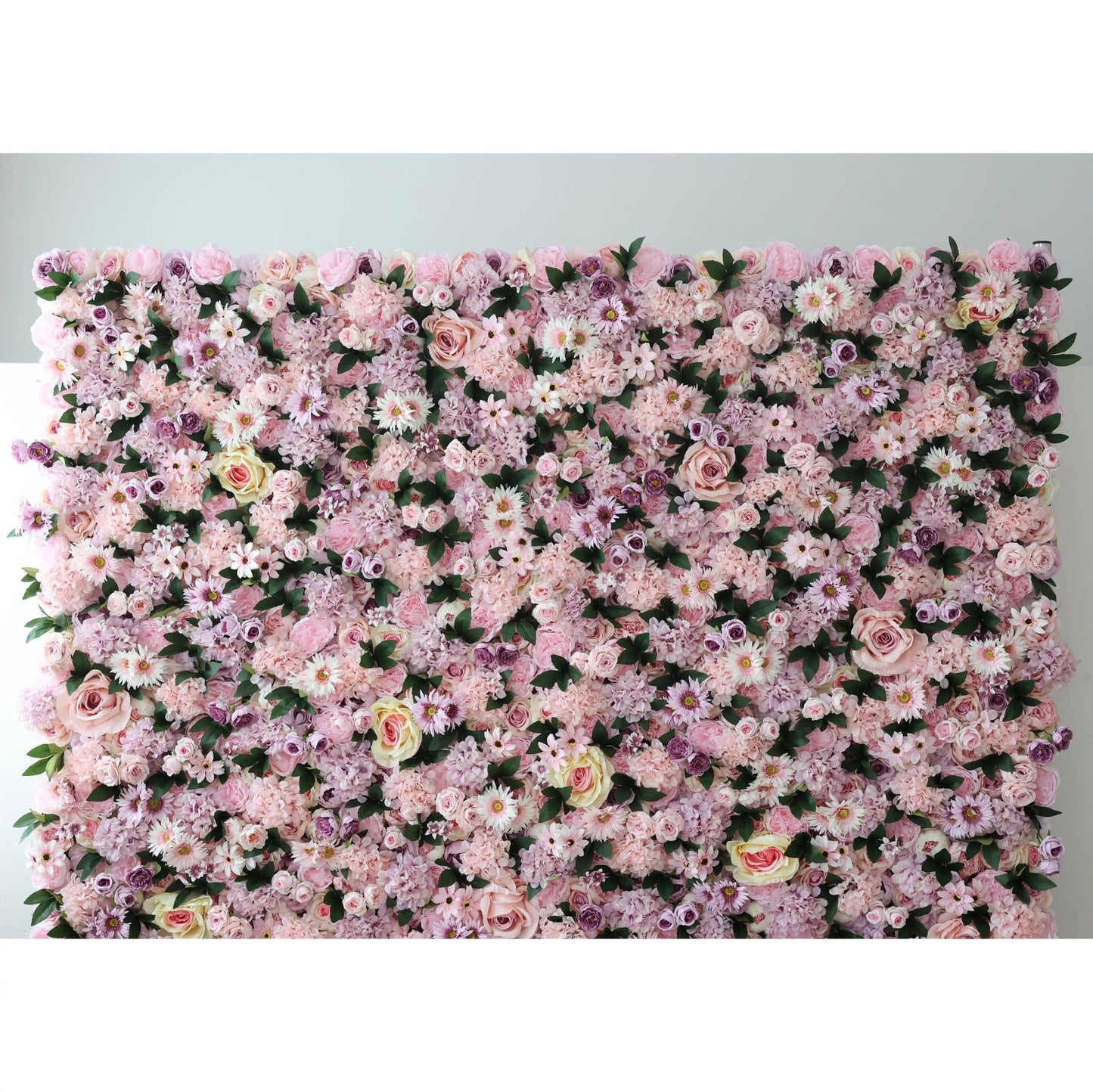 Roll Up Fabric Artificial Flower Wall Wedding Backdrop, Floral Party Decor, Event Photography-VF-028