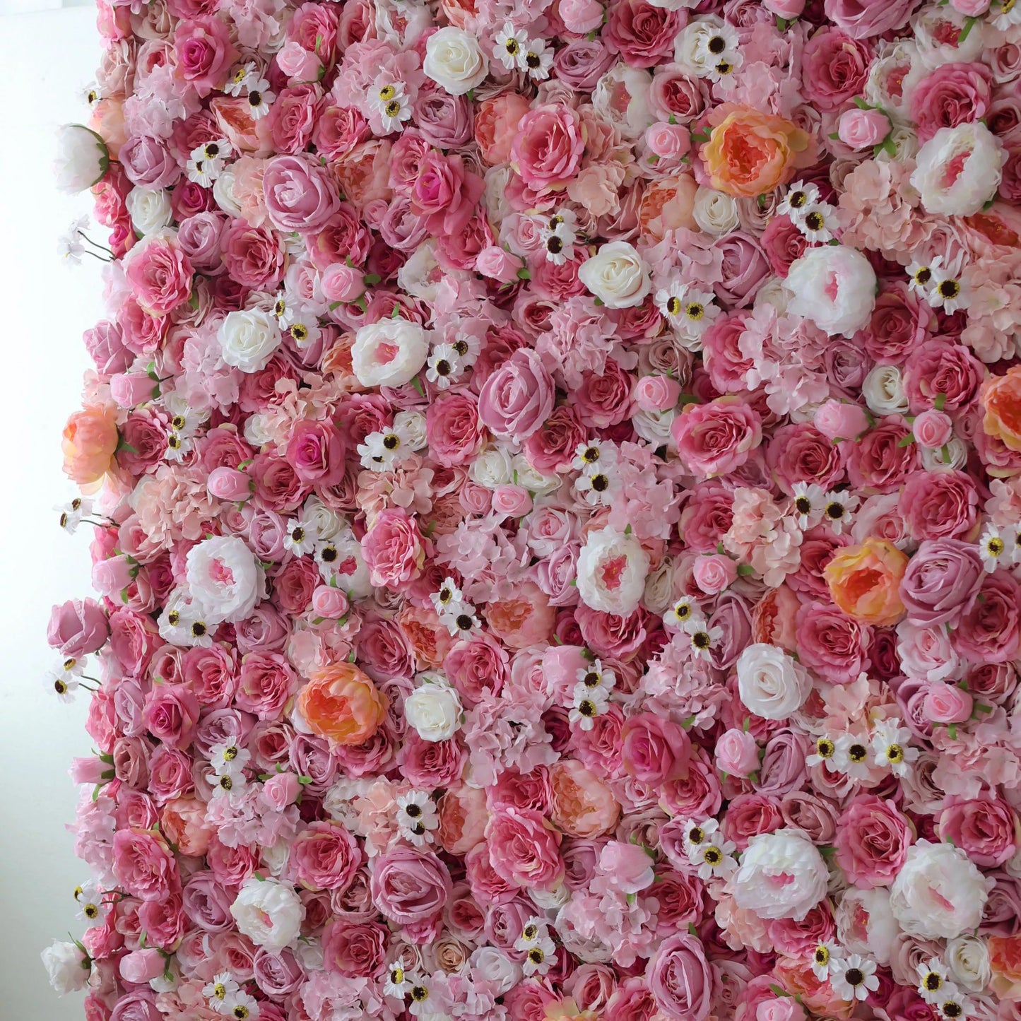 Roll Up Fabric Artificial Flower Wall Wedding Backdrop, Floral Party Decor, Event Photography-VF-122