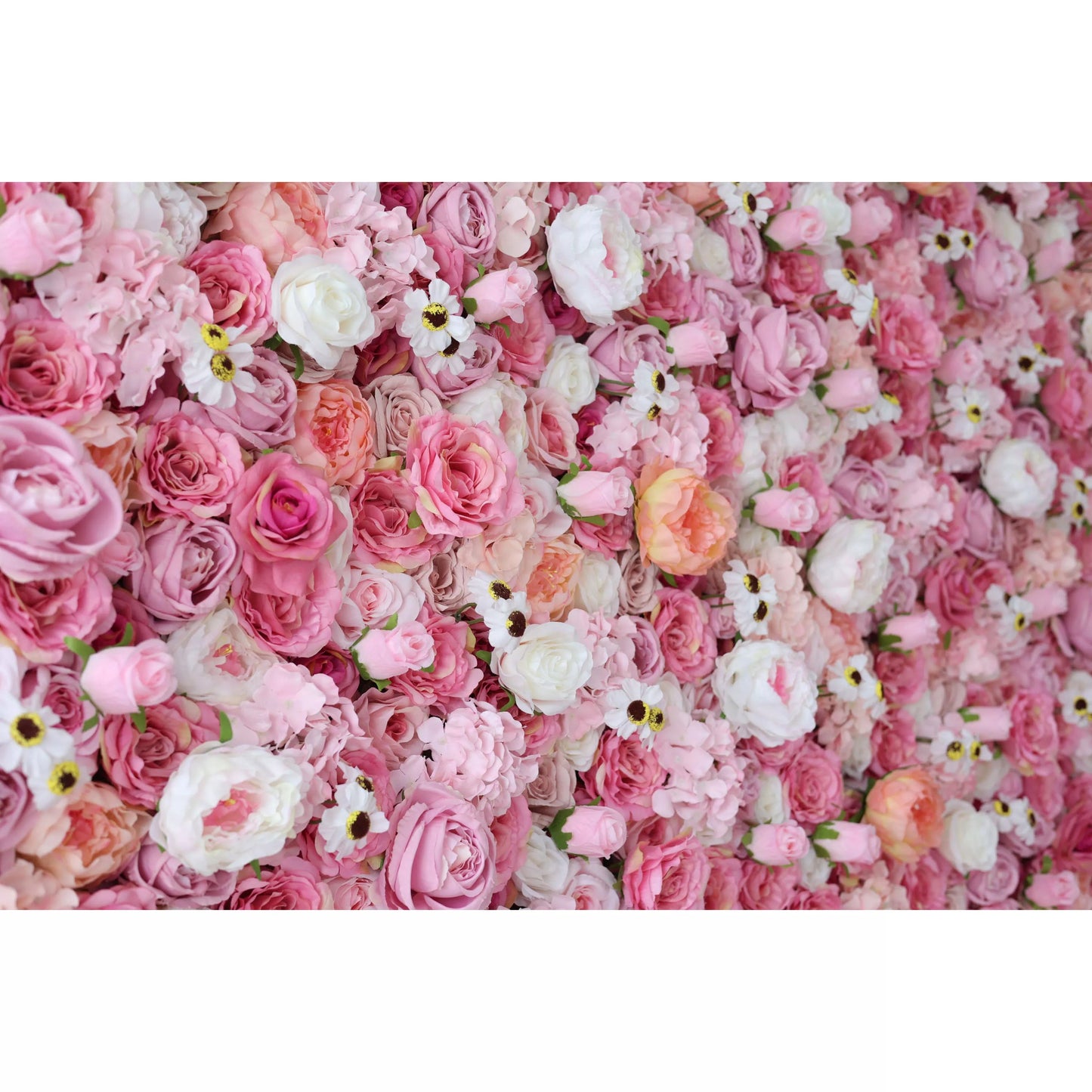 Roll Up Fabric Artificial Flower Wall Wedding Backdrop, Floral Party Decor, Event Photography-VF-122