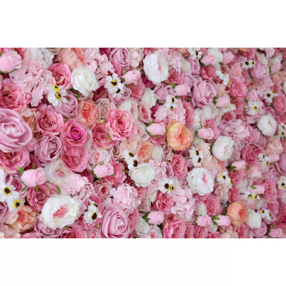 Roll Up Fabric Artificial Flower Wall Wedding Backdrop, Floral Party Decor, Event Photography-VF-122