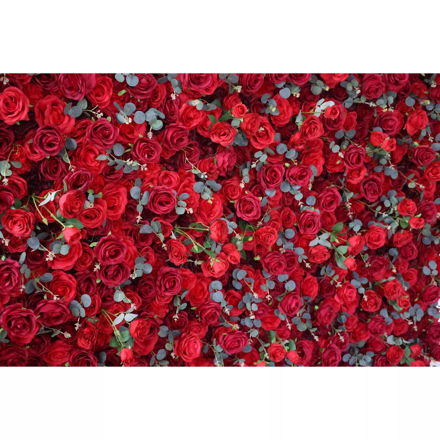 Flowers Artificial Rose Wall Backdrop: Scarlet Symphony - The Romantic Resurgence-VF-257-2