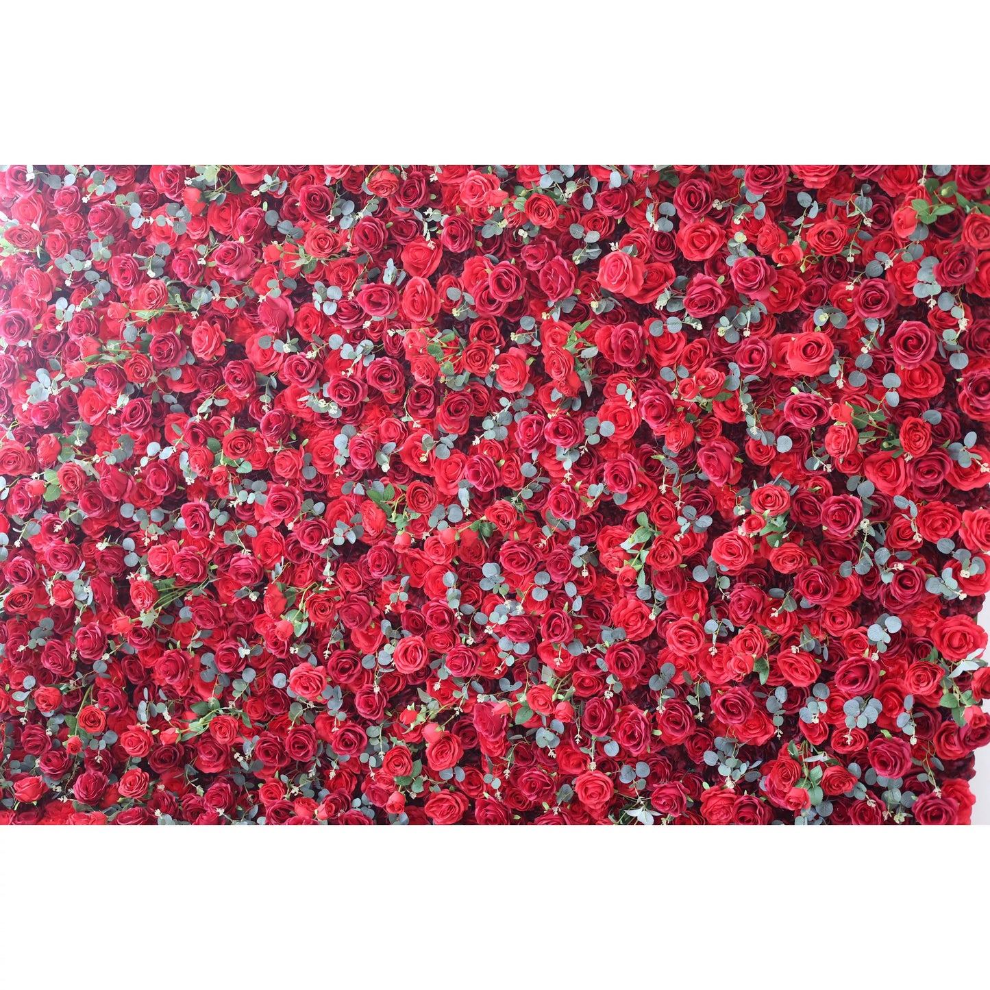 Flowers Artificial Rose Wall Backdrop: Scarlet Symphony - The Romantic Resurgence-VF-257-2